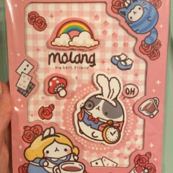 NWT Molang Alice in Wonderland Cosplay 3D Notebook & Sticker Bundle - Picture 5 of 11